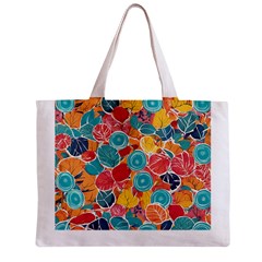 floral and leaves pattern Zipper Mini Tote Bag from ArtsNow.com Front