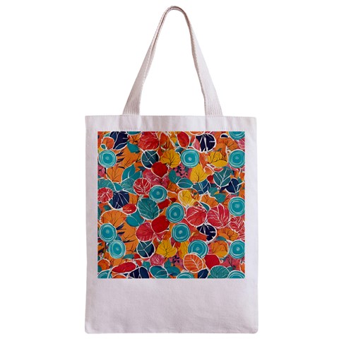 floral and leaves pattern Zipper Classic Tote Bag from ArtsNow.com Front