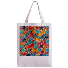 floral and leaves pattern Zipper Classic Tote Bag from ArtsNow.com Back