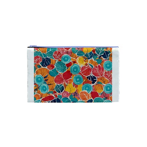 floral and leaves pattern Cosmetic Bag (XS) from ArtsNow.com Front