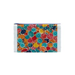 floral and leaves pattern Cosmetic Bag (XS) from ArtsNow.com Front