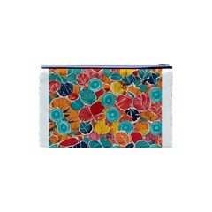 floral and leaves pattern Cosmetic Bag (XS) from ArtsNow.com Back