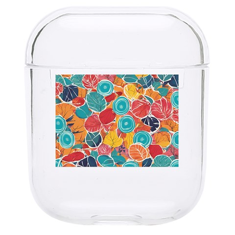 floral and leaves pattern Hard PC AirPods 1/2 Case from ArtsNow.com Front