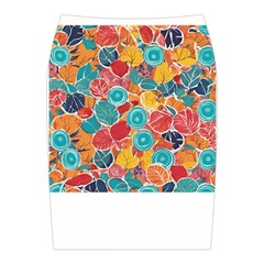 floral and leaves pattern Midi Wrap Pencil Skirt from ArtsNow.com Back