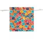 floral and leaves pattern Lightweight Drawstring Pouch (XL)