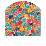 floral and leaves pattern Round Trivet