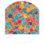 floral and leaves pattern UV Print Acrylic Ornament Round