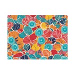 floral and leaves pattern Premium Plush Fleece Blanket (Mini)