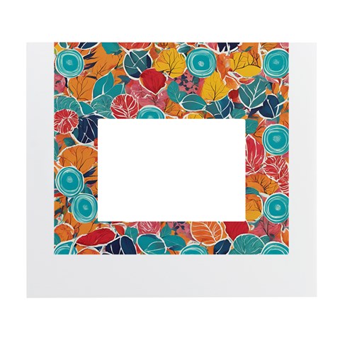 floral and leaves pattern White Wall Photo Frame 5  x 7  from ArtsNow.com Front