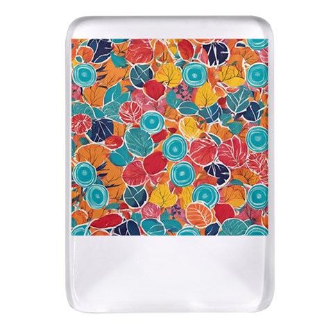 floral and leaves pattern Rectangular Glass Fridge Magnet (4 pack) from ArtsNow.com Front