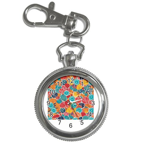 floral and leaves pattern Key Chain Watches from ArtsNow.com Front