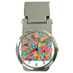 floral and leaves pattern Money Clip Watches