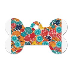 floral and leaves pattern Dog Tag Bone (Two Sides) from ArtsNow.com Back