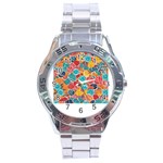 floral and leaves pattern Stainless Steel Analogue Watch