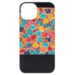 floral and leaves pattern iPhone 14 Black UV Print Case