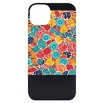 floral and leaves pattern iPhone 14 Plus Black UV Print Case