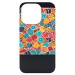 floral and leaves pattern iPhone 14 Pro Black UV Print Case