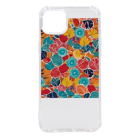 floral and leaves pattern iPhone 14 Plus TPU UV Print Case from ArtsNow.com Front