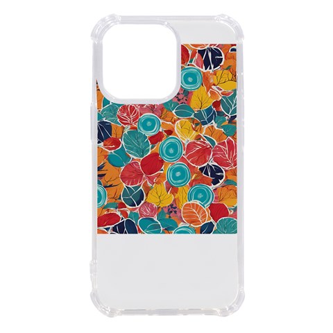 floral and leaves pattern iPhone 13 Pro TPU UV Print Case from ArtsNow.com Front