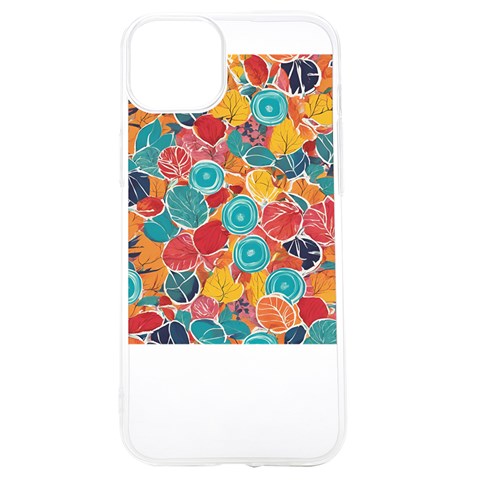 floral and leaves pattern iPhone 15 TPU UV Print Case from ArtsNow.com Front