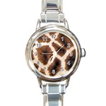 Giraffe Skin Texture Round Italian Charm Watch