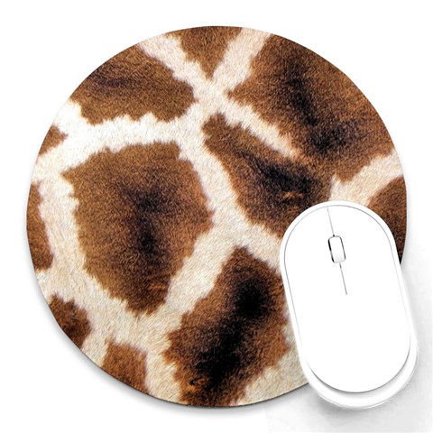 Giraffe Skin Texture Round Mousepad from ArtsNow.com Front