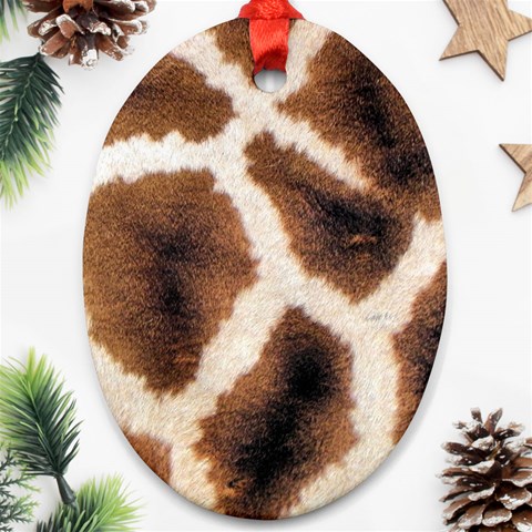 Giraffe Skin Texture Ornament (Oval) from ArtsNow.com Front