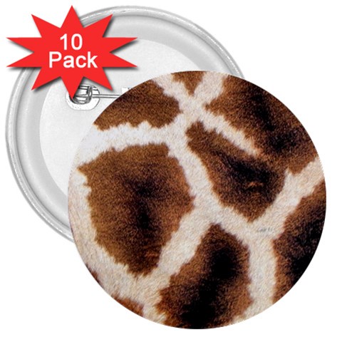 Giraffe Skin Texture 3  Buttons (10 pack)  from ArtsNow.com Front