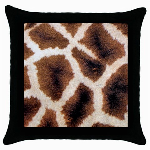 Giraffe Skin Texture Throw Pillow Case (Black) from ArtsNow.com Front