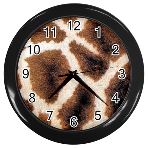 Giraffe Skin Texture Wall Clock (Black) from ArtsNow.com Front