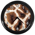 Giraffe Skin Texture Wall Clock (Black)