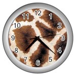 Giraffe Skin Texture Wall Clock (Silver)