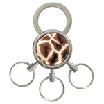 Giraffe Skin Texture 3-Ring Key Chain