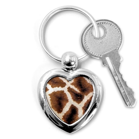 Giraffe Skin Texture Key Chain (Heart) from ArtsNow.com Front