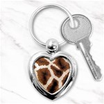 Giraffe Skin Texture Key Chain (Heart)