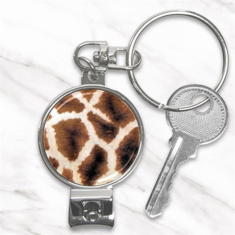 Giraffe Skin Texture Nail Clippers Key Chain from ArtsNow.com Front