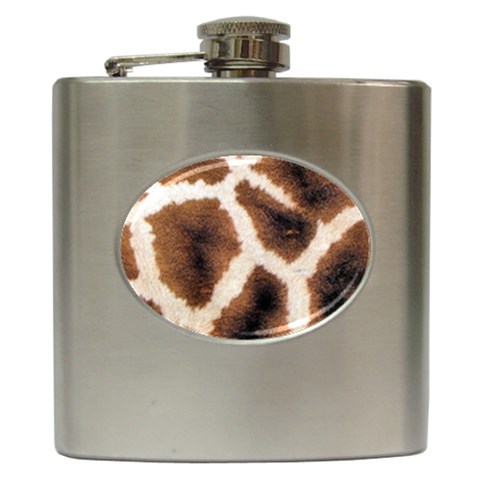 Giraffe Skin Texture Hip Flask (6 oz) from ArtsNow.com Front