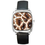 Giraffe Skin Texture Square Metal Watch