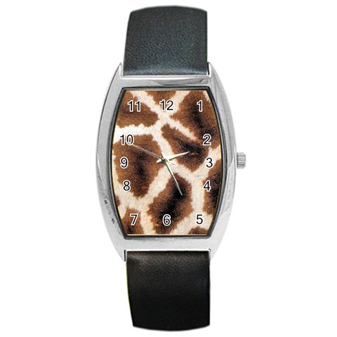 Giraffe Skin Texture Barrel Style Metal Watch from ArtsNow.com Front