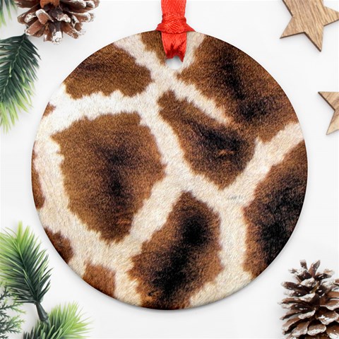 Giraffe Skin Texture Round Ornament (Two Sides) from ArtsNow.com Front