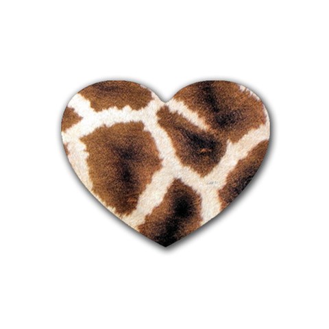 Giraffe Skin Texture Rubber Heart Coaster (4 pack) from ArtsNow.com Front