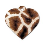 Giraffe Skin Texture Dog Tag Heart (One Side)