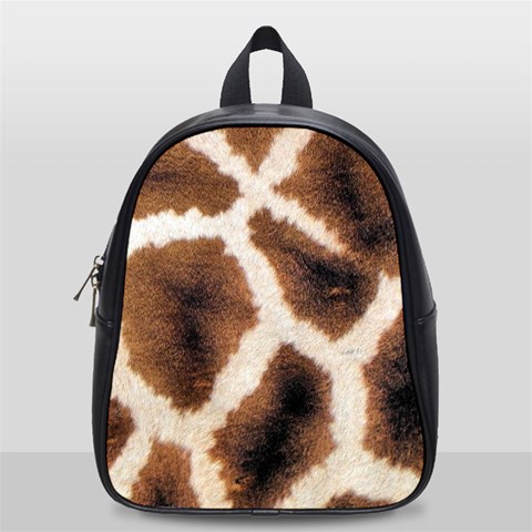 Giraffe Skin Texture School Bag (Small) from ArtsNow.com Front