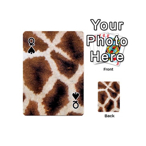 Queen Giraffe Skin Texture Playing Cards 54 Designs (Mini) from ArtsNow.com Front - SpadeQ