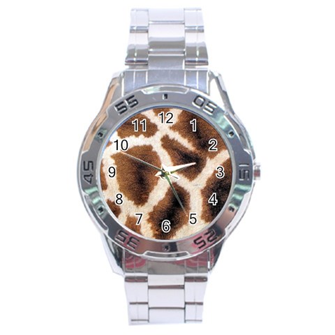 Giraffe Skin Texture Stainless Steel Analogue Watch from ArtsNow.com Front