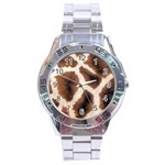 Giraffe Skin Texture Stainless Steel Analogue Watch