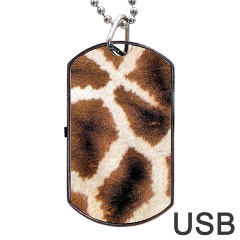 Giraffe Skin Texture Dog Tag USB Flash (Two Sides) from ArtsNow.com Front