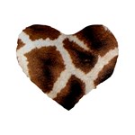 Giraffe Skin Texture Standard 16  Premium Heart Shape Cushions