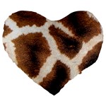 Giraffe Skin Texture Large 19  Premium Heart Shape Cushions