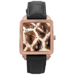 Giraffe Skin Texture Rose Gold Leather Watch 